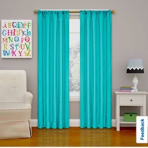 Eclipse Kids Microfiber Energy Saving Blackout Rod Pocket Curtain Panel (42x84)